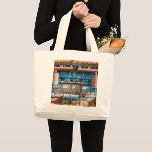 Grand Tote Bag Ancien et rouillé Atlas Impérial moteur diesel à I