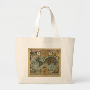 Grand Tote Bag Ancien Monde Carte Carry Bag Cadeaux