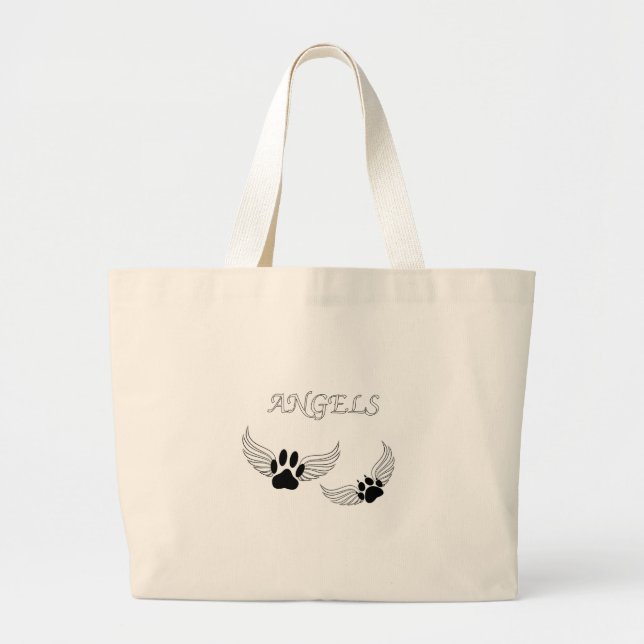 Grand Tote Bag Angel Pet Animaux (Devant)