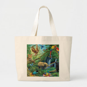 Grand Tote Bag Animals living together throw pillow