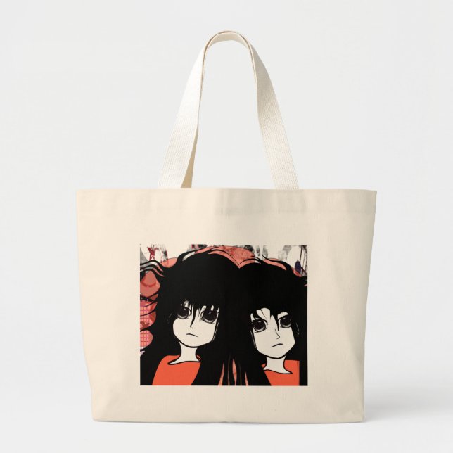 Grand Tote Bag Anime Twins (Devant)