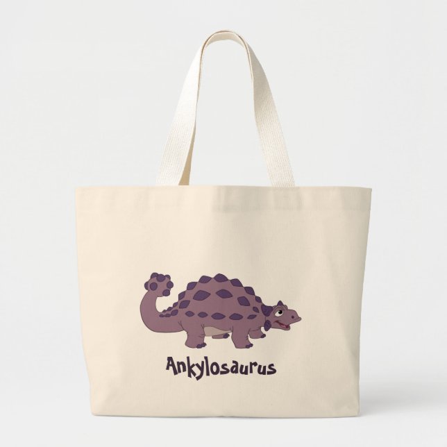 Grand Tote Bag Ankylosaurus de bande dessinée (Devant)