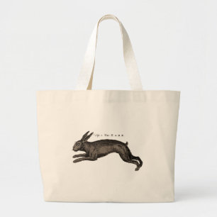Grand Tote Bag Antique Histoire Naturelle Art Le lièvre