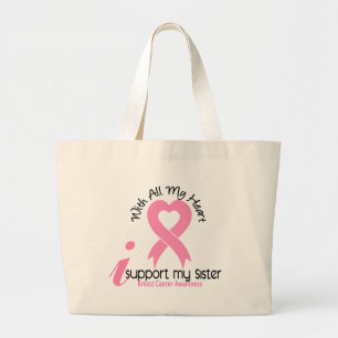 Grand Tote Bag Appui du cancer du sein I ma soeur