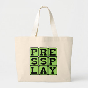 Grand Tote Bag Appuyez sur Lecture, Commencez le Spectacle