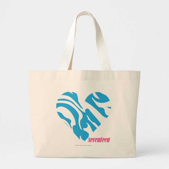 Grand Tote Bag Aqua 2 de zèbre (Devant)