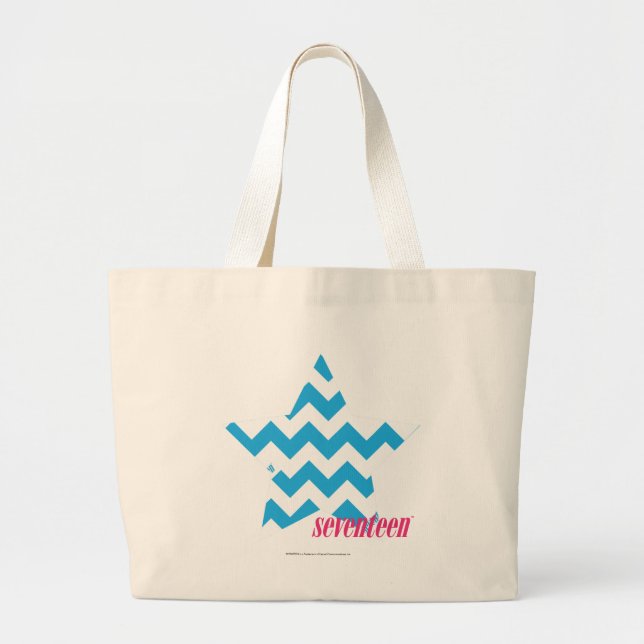 Grand Tote Bag Aqua 2 de zigzag (Devant)