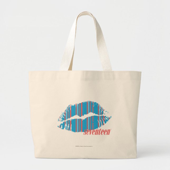Grand Tote Bag Aqua mince de rayures (Devant)