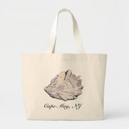 Grand Tote Bag Aquarelle d'huître personnalisée