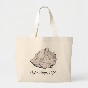 Grand Tote Bag Aquarelle d'huître personnalisée