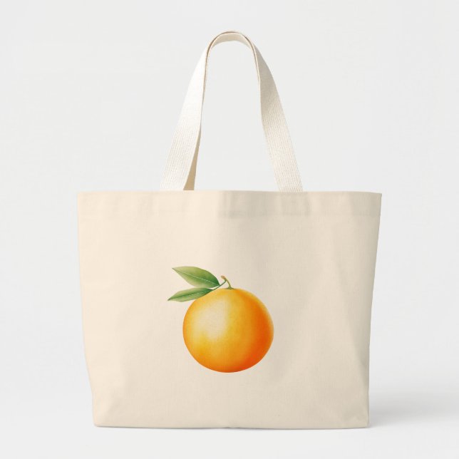 Grand Tote Bag Aquarelle Orange (Devant)