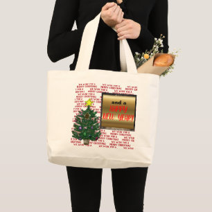 Grand Tote Bag Arbre de Noël Bonne année