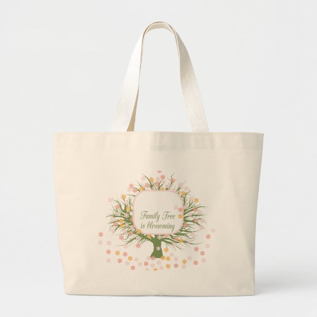 Grand Tote Bag Arbre familial en floraison (Devant)