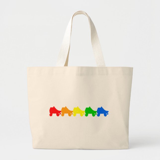 Grand Tote Bag arc-en-ciel de patin de rouleau (Devant)
