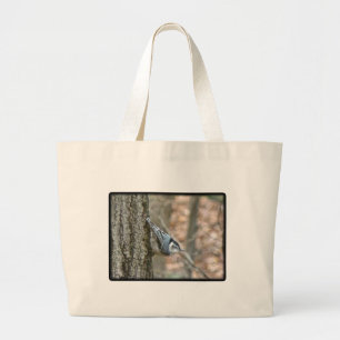 Grand Tote Bag Ardoise Gris Nuthatch Songbird Articles Coordonnés