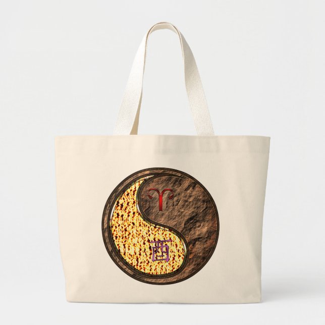 Grand Tote Bag Aries & Earth Rooster (Devant)
