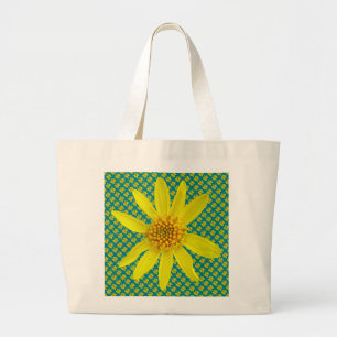 Grand Tote Bag Arnica jaune florale de fleur sauvage
