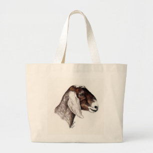 Grand Tote Bag Art animal Fourre-tout "de chèvre de Nubian"