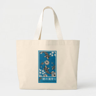 Grand Tote Bag Art Carpo Japonais Tranquille
