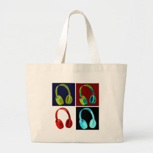 Grand Tote Bag Art de bruit d'écouteurs