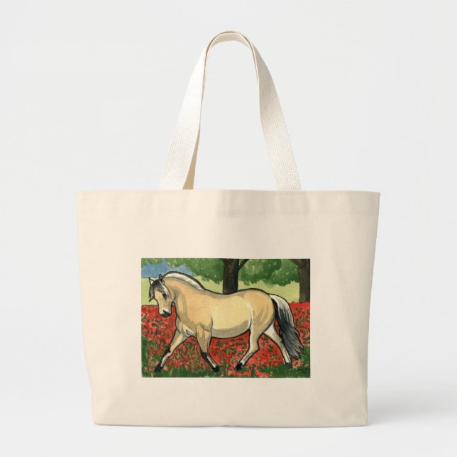 Grand Tote Bag ART de CHEVAL norvégien de fjord (Devant)