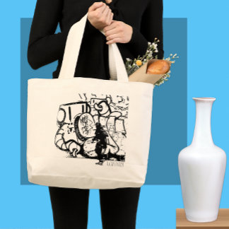 Grand Tote Bag Art de rue de Londres, Samouraï, Art créatif