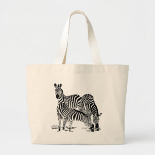 Grand Tote Bag Art déco Zebra