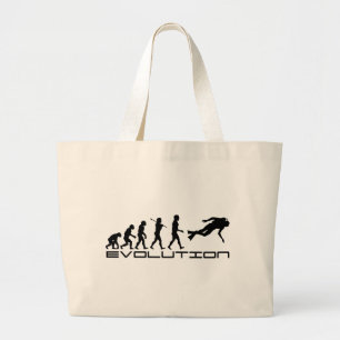 Grand Tote Bag Art d'évolution de sport aquatique de plongée de