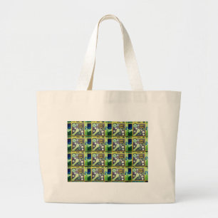 Grand Tote Bag Art Mosaïque Contemporain - Un Joueur