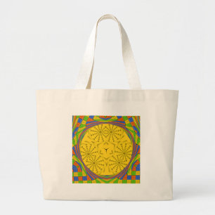 Grand Tote Bag Art Motif Égyptien Imprimer À damiers Conception C