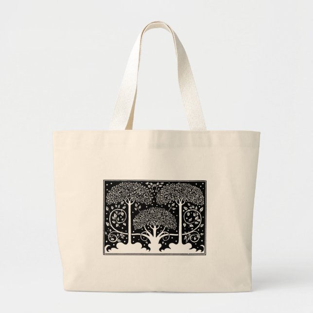 Grand Tote Bag Art Nouveau Tree Beardsley Motif (Devant)