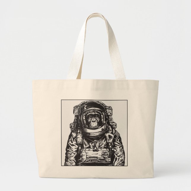 Grand Tote Bag Astronaute de singe (Devant)