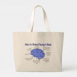 Grand Tote Bag Atlas du cerveau d'un enseignant à la retraite 2