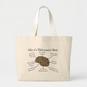 Grand Tote Bag Atlas du cerveau d'un Phlebotomist