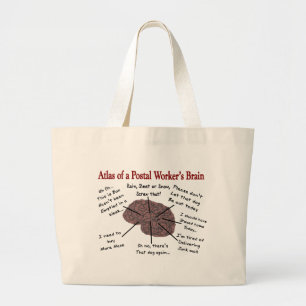 Grand Tote Bag Atlas d'un cerveau de travailleur postal