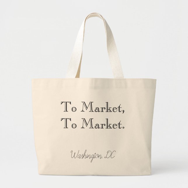 Grand Tote Bag "Au marché, au marché " (Devant)