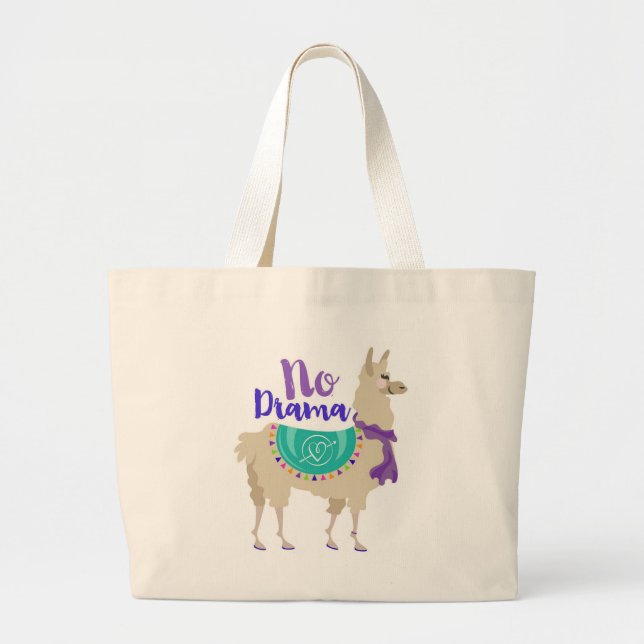 Grand Tote Bag Aucun lama Fourre-tout de drame (Devant)