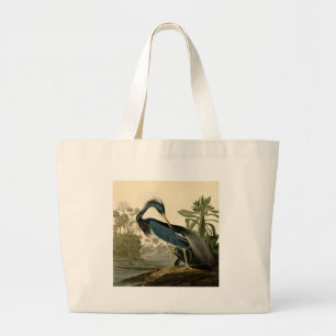 Grand Tote Bag Audubon Héron de Louisiane Oiseaux Amérique Art