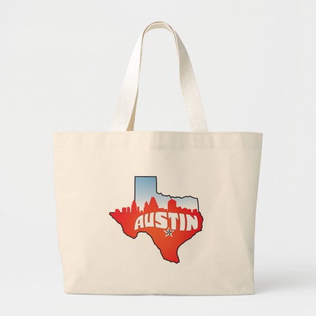 Grand Tote Bag Austin Texas Cityscape (Devant)