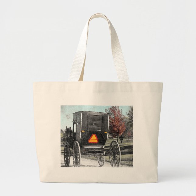 Grand Tote Bag Autumn Amish Buggy (Devant)