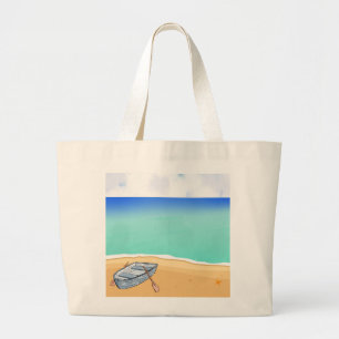 Grand Tote Bag Aventure estivale charmante la mer vous attend