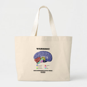 Grand Tote Bag Avertissement ! Intérieur Discombobulated d'espri