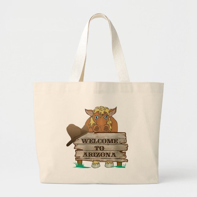 Grand Tote Bag AZ- Bienvenue à l'Arizona Horse (Devant)