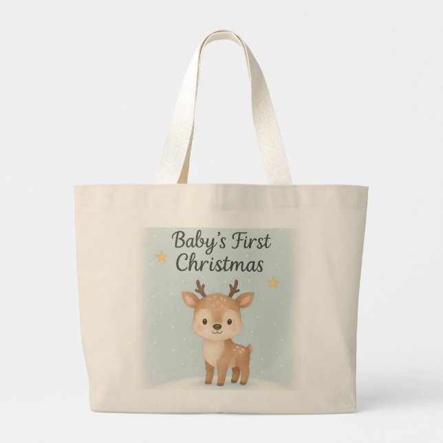 Grand Tote Bag Baby first christmas reindeer cute festive outing  (Dos)
