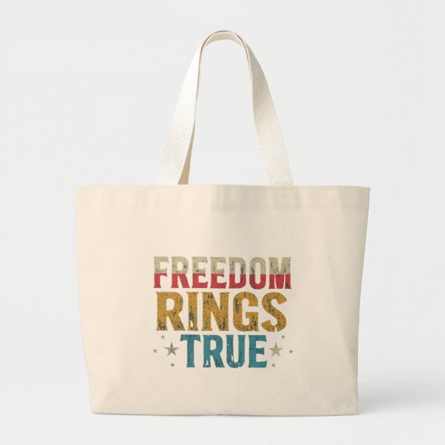 Grand Tote Bag Bagues de liberté vraies (Devant)