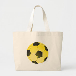 Grand Tote Bag Bal de soccer américain jaune ou football