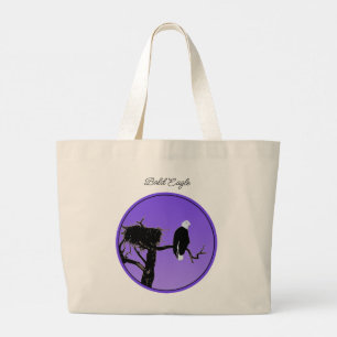 Grand Tote Bag Bald Eagle at Sunset - Art original de la faune