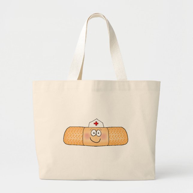 Grand Tote Bag Bandage d'aide de bande de Whimsicla avec le (Devant)