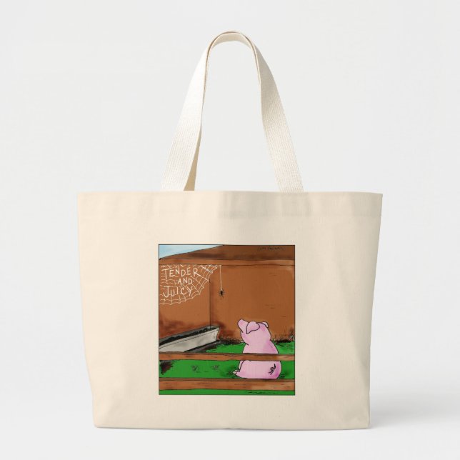 Grand Tote Bag Bande dessinée du Web de Charlotte tendre et (Devant)