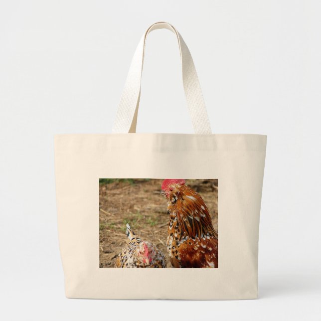 Grand Tote Bag Bantam Hen et Rooster (Devant)